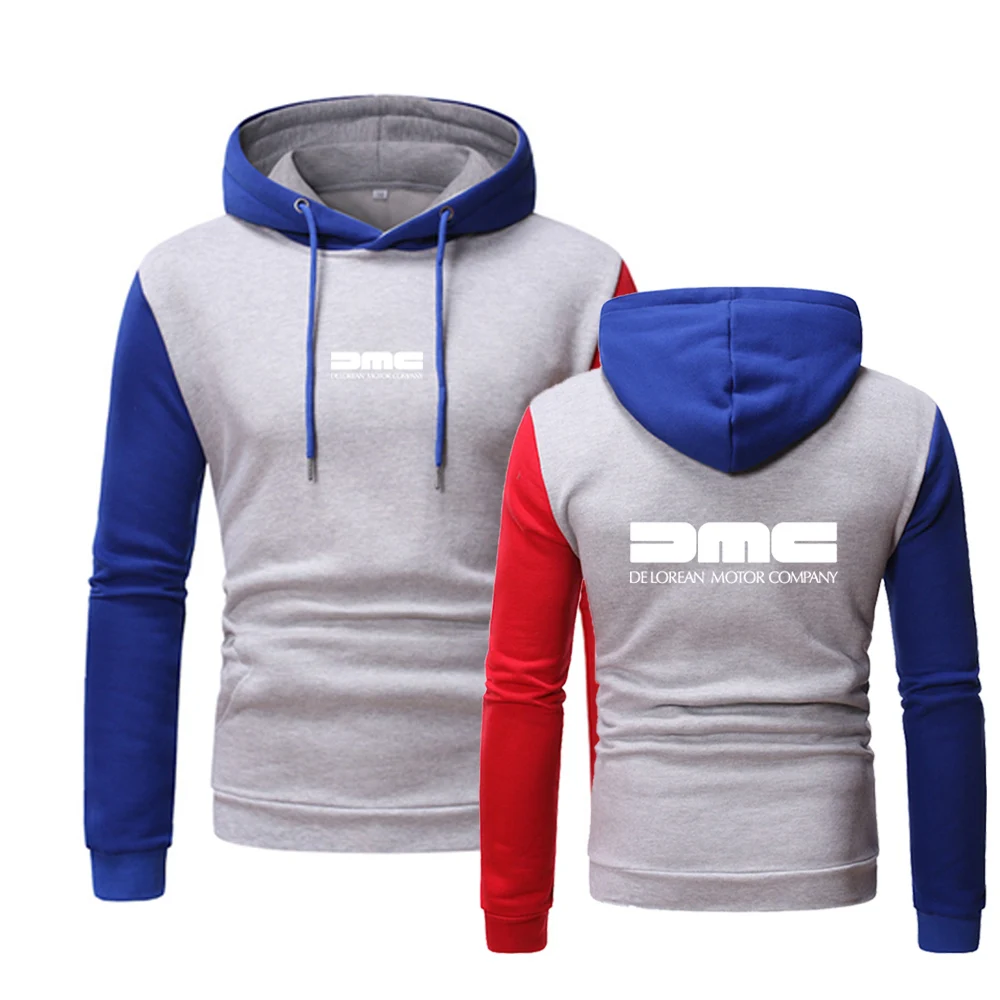 

2021 New Men's Spring Autumn Delorean Motor Company Hoodies Movement Printing College Comfortable Patchwork Hooded Clothing Tops