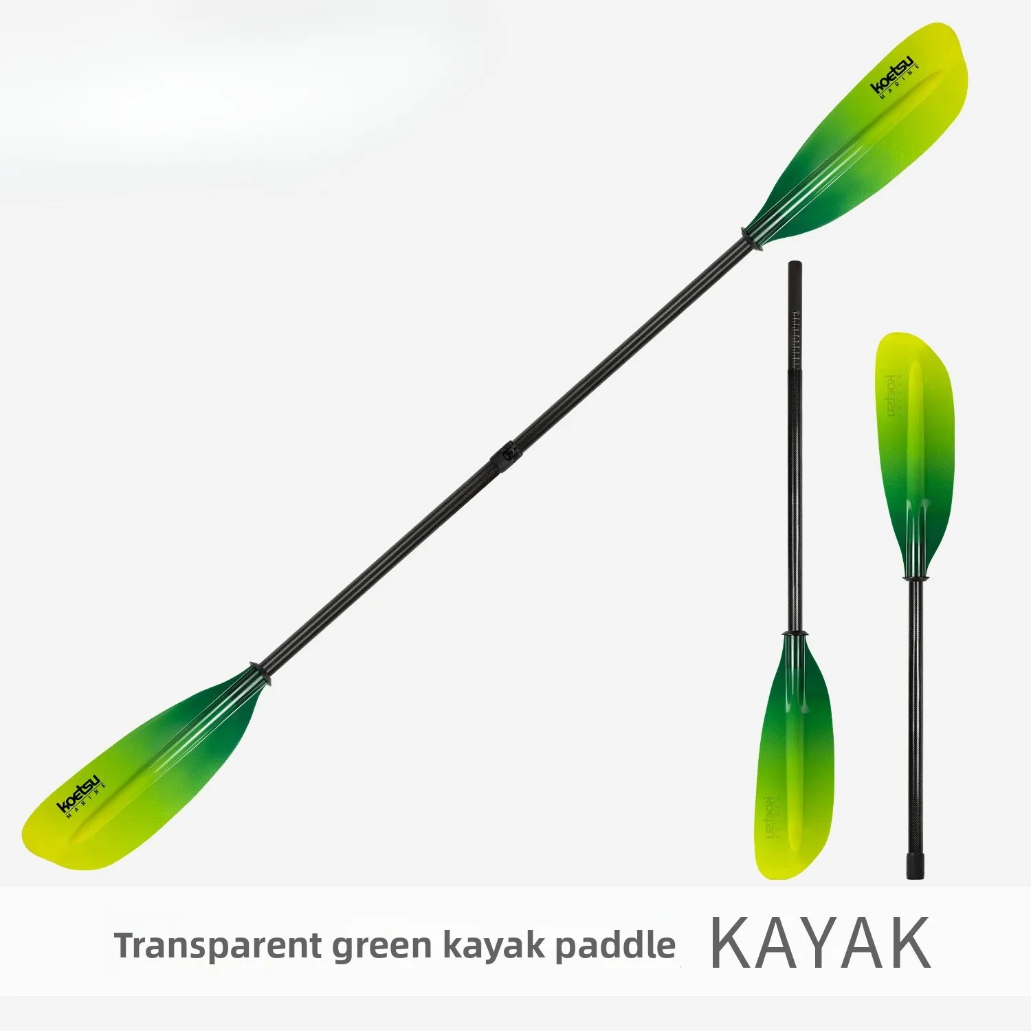 pagaie-de-kayak-transparente-verte-pagaie-de-kayak-en-fibre-de-carbone-tige-en-fibre-de-carbone-bateau-d'ocean-double-tete-pagaie