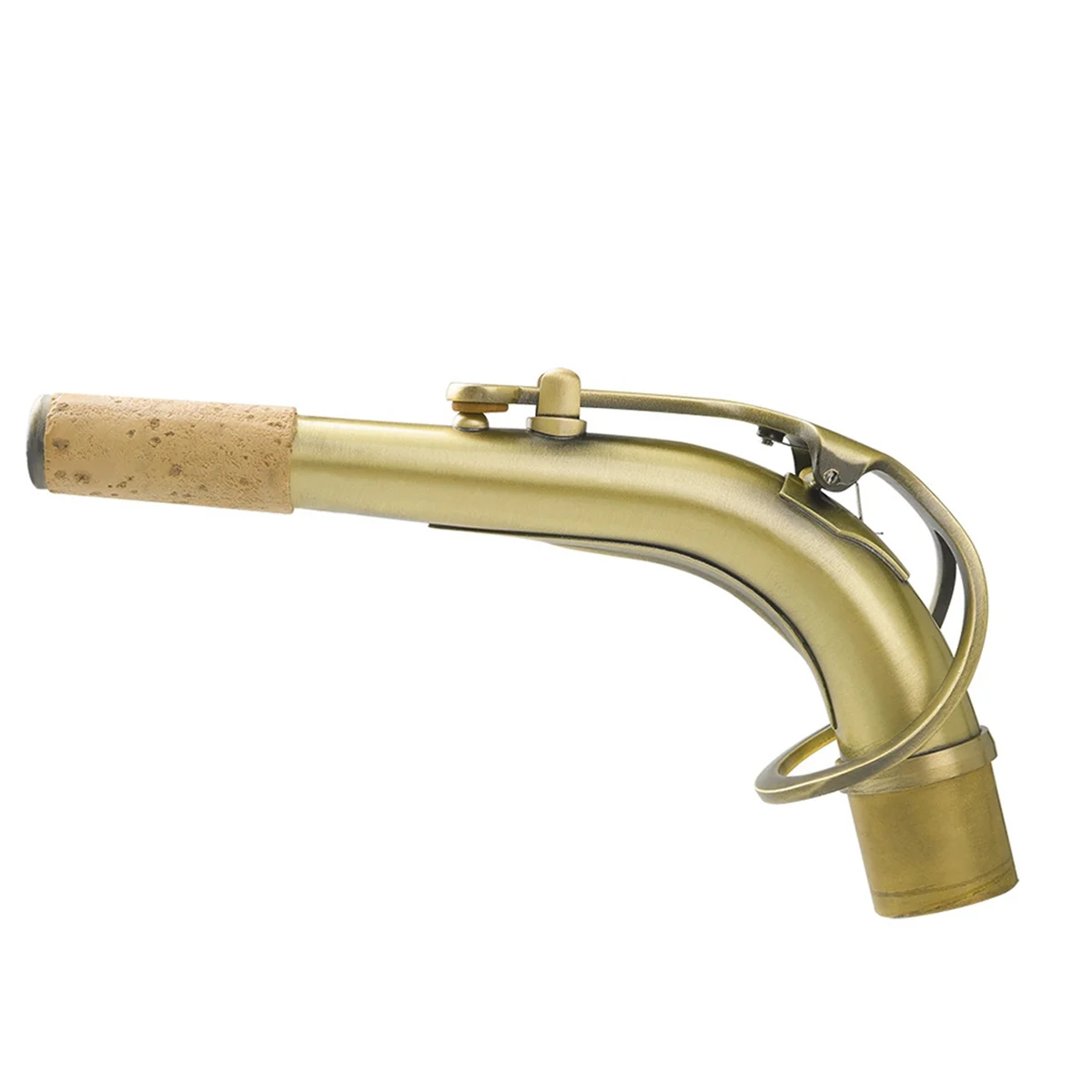 

E Flat Alto Saxophone Bent Neck Brass Mouthpiece Bent Pipe Antique Saxophone Neck Instrument Accessories Green Antique