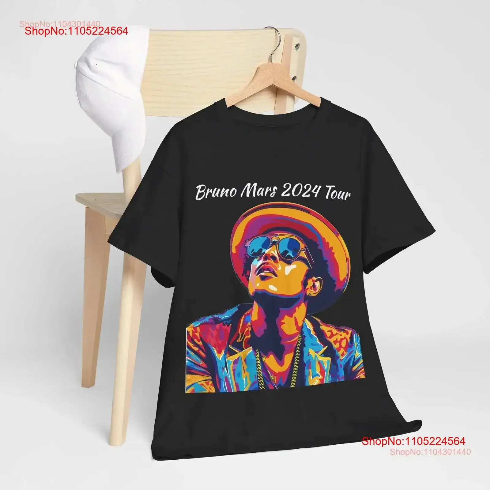 

Bruno Mars 2024 Tour T Shirt Front Portrait Fan Merchandise vintage Washed streetwear homme fashion Casual Versatile Stylish