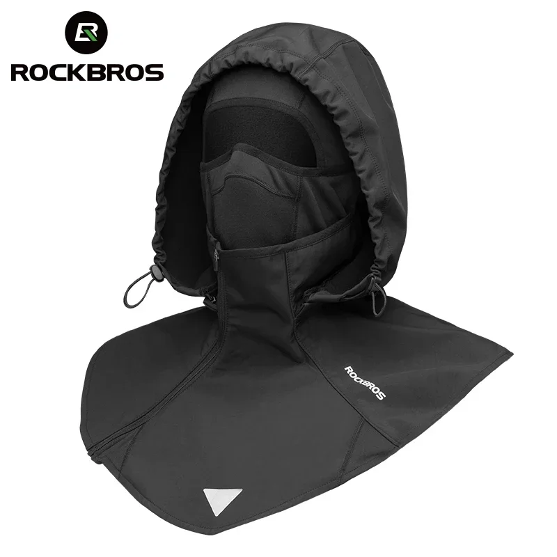 ROCKBROS Winter Cycling Face Mask Women Men Hood Balaclava Warm Windproof Ski Mask Fleece Double Layer Motorcycle Scooter Mask