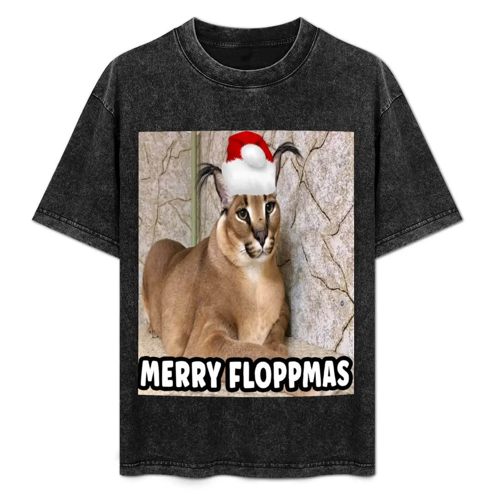 

christmas big floppa T-Shirt Casual All Match Tee Shirt for Men