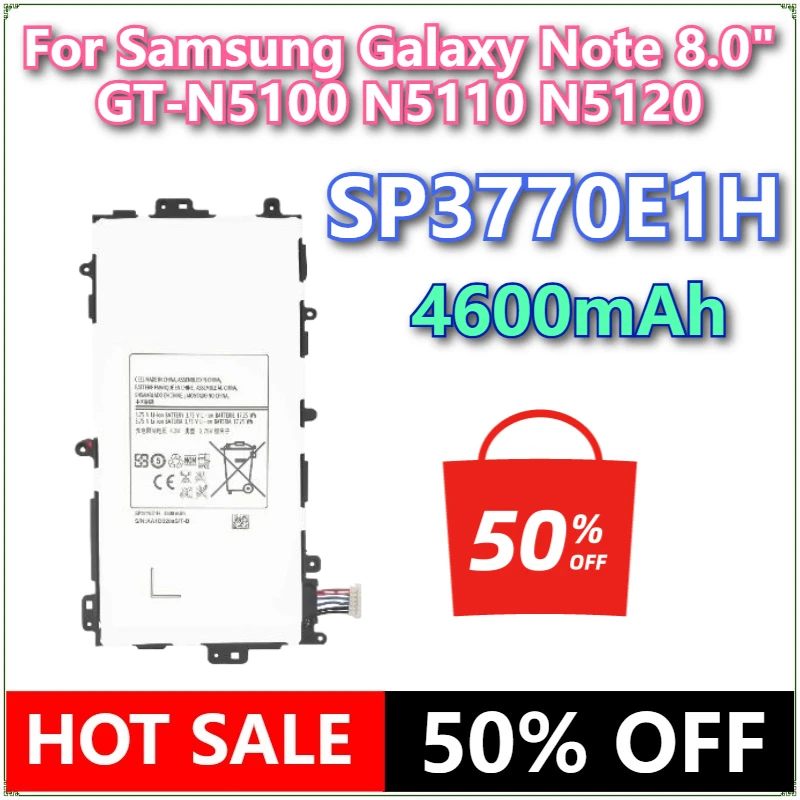 

Brand New Tablet SP3770E1H Battery 4600mAh For Samsung Galaxy Note 8.0" GT-N5100 N5110 N5120 Tablet Batteries