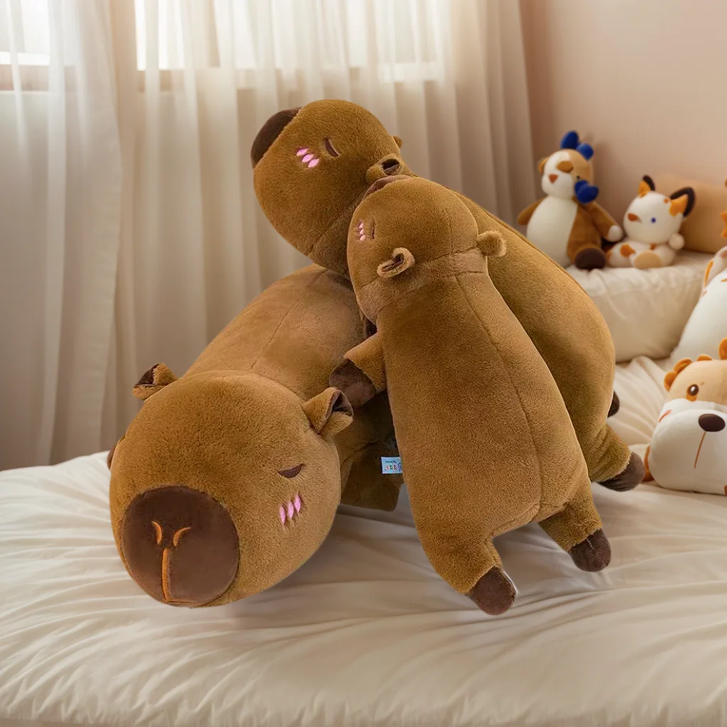 Kawaii كابيبارا ألعاب من نسيج مخملي محشوة كابيبارا رقيق دمية طويلة النوم مخدة ناعمة وسادة أريكة قيلولة النوم لعب للمدرسة عيد الميلاد