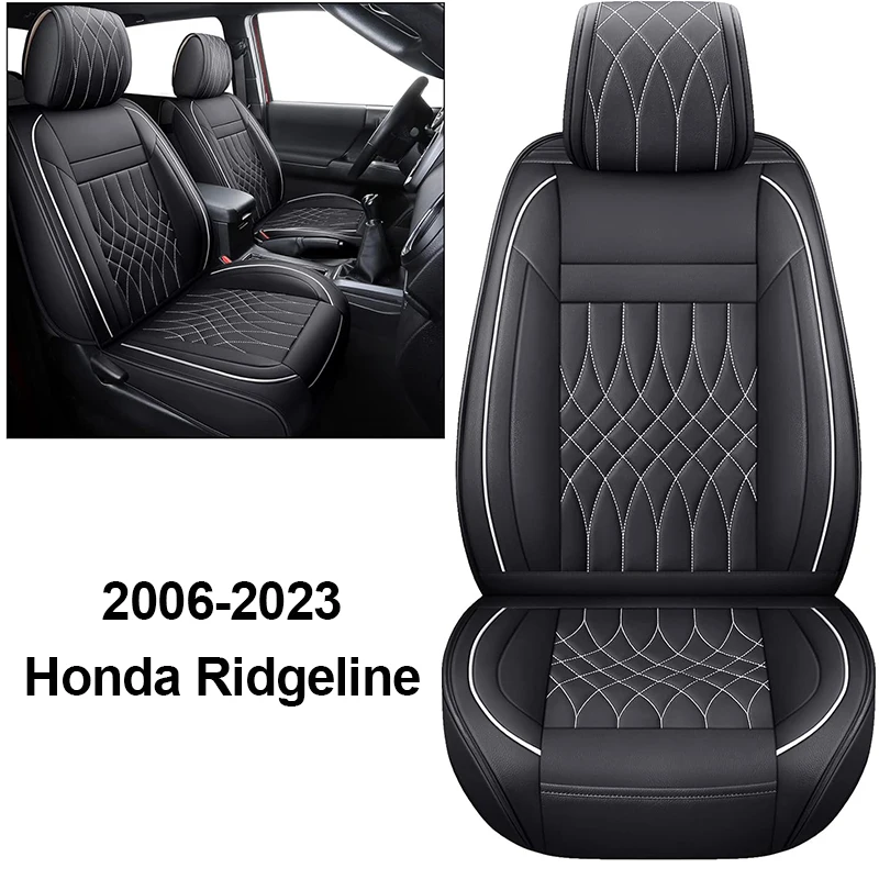 Seat Covers Full Set Durable Waterproof Leather for Pickup Truck Seat Kits Fit for Honda Ridgeline 2006 to 2023