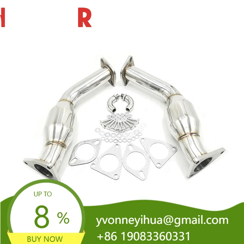 For Nissan G37 370Z 09-17 Exhaust Downpipe Test Pipe With Resonated 2.5