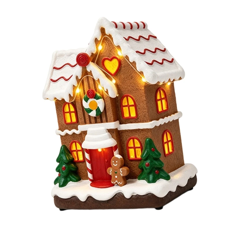

Glowing Christmas Candy Cottage With LED Lighting Gingerbreads House Decoration