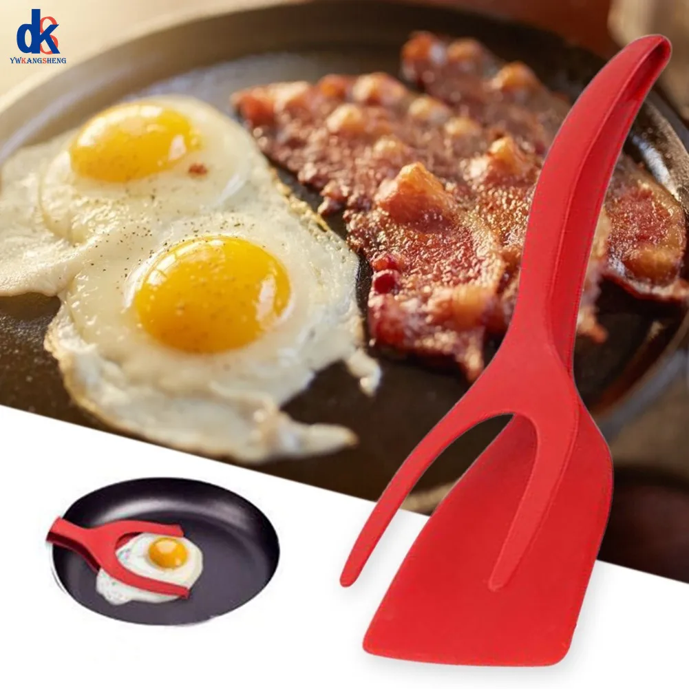 

2-in-1 Set Egg Flip Tongs Spatula Kitchen Silicone Spatula for Toast Pancake Kitchen Accessories Kitchen Gadget