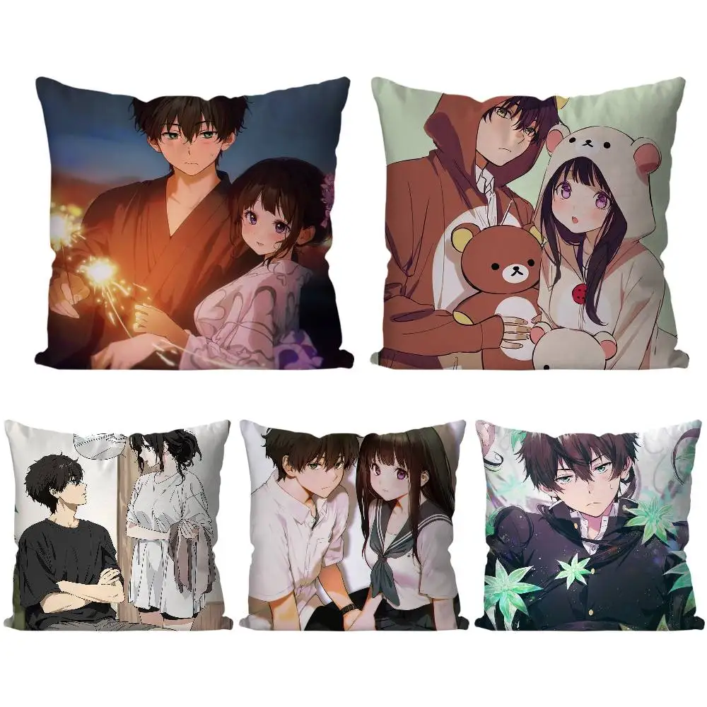 Hyouka Anime Pillow Case Fashion Square Pillowcase Bedroom Sofa Room Ins Decoration Leisure
