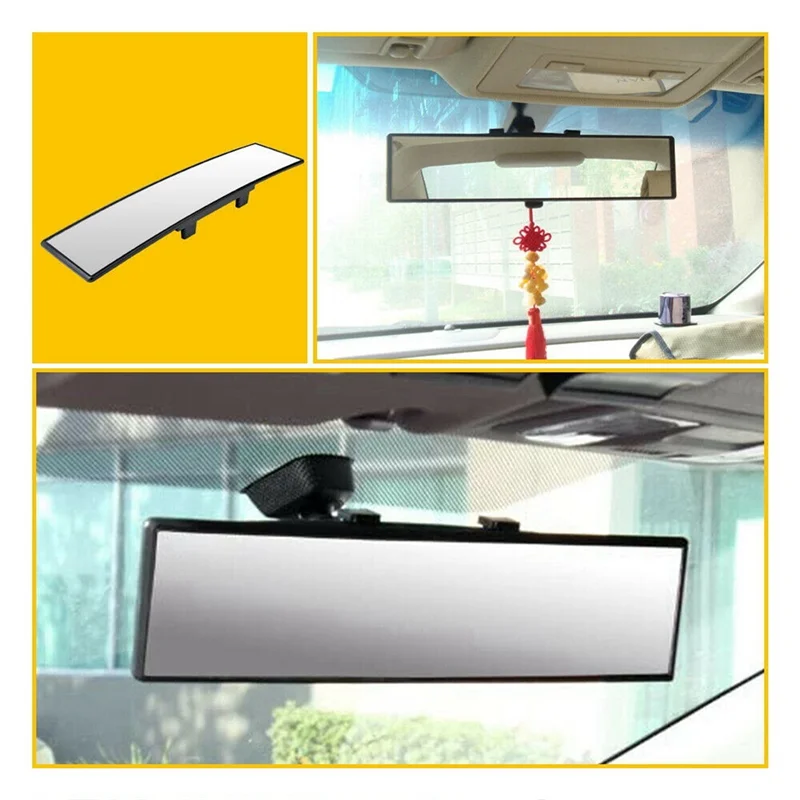 Car Rearview Mirrors,Car Universal 12Inch Interior Clip on Panoramic Rear View Mirror Wide Angle Rear View Mirror