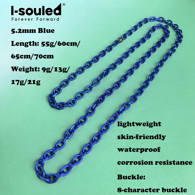 5.2mm pure titanium batch angle chain necklace, lightweight, skin friendly, waterproof