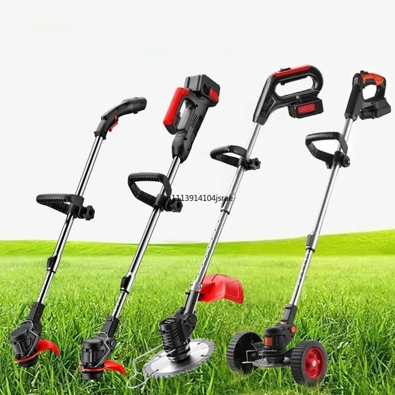 Cordless Rechargeable Lithium‑Ion Electric Grass Trimmer, Portable Household Lawn Mower, Multi‑Function Mini Garden Weeder