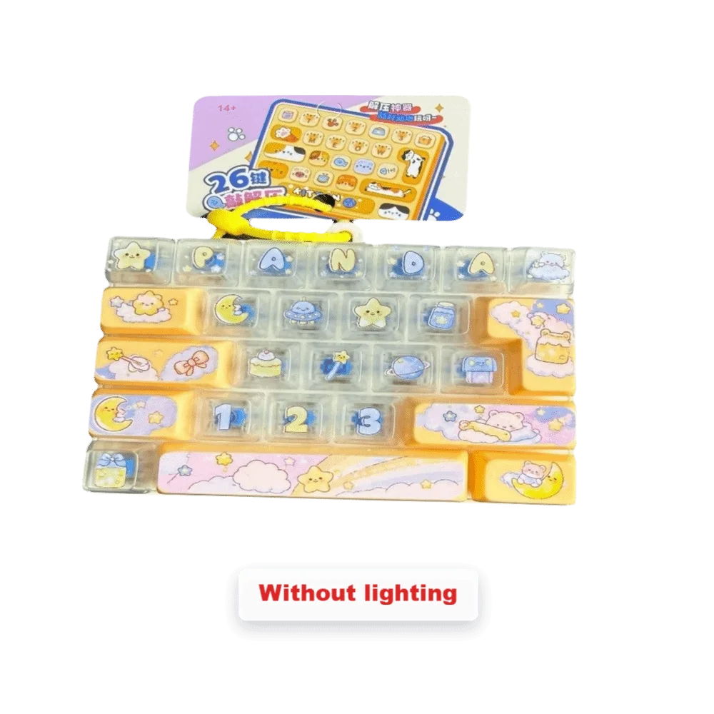 26 Key Decompression Button Mini Keyboard Creative Design Mini Keyboard Pendant Cute Pendant Novelty Charms Keyboard Keychain