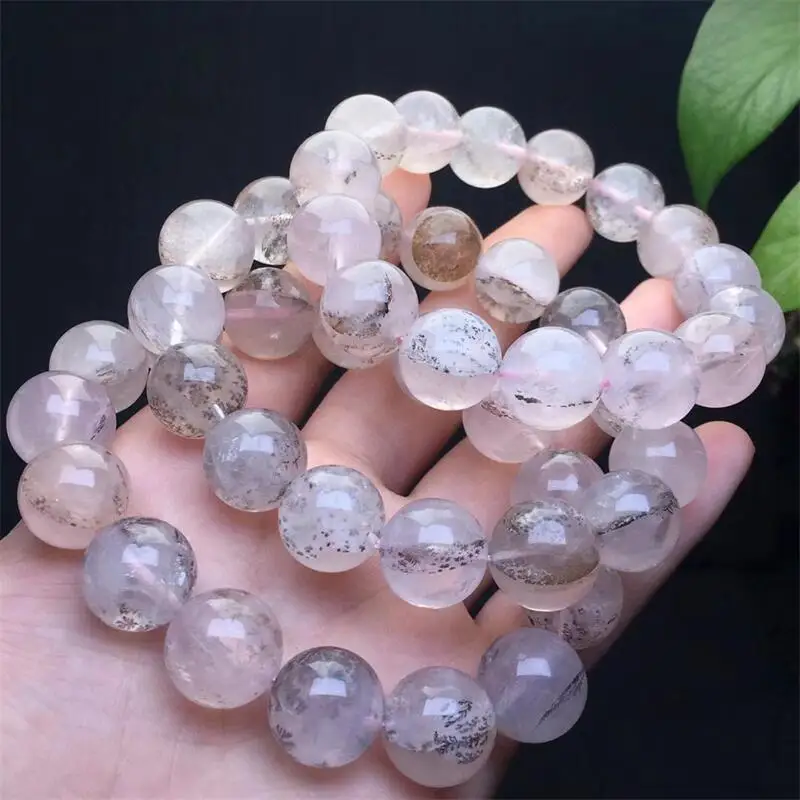 14MM Natural Rose Quartz Small Tree Quartz Bracelet Fashion Crystal Quartz Gemstone Jewelry Reiki Healing Gift For Women 1pcs