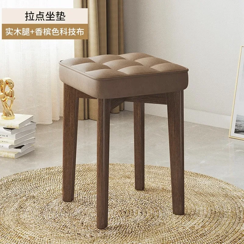 

Modern home dining table high chairs living room can be stacked with simple solid wood square stools