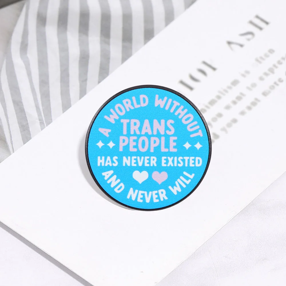Cross Gender Equality Slogan Brooch Blue Pink White Love Star Badge Anti Discrimination Slogan Equality Enthusiast Metal Pin