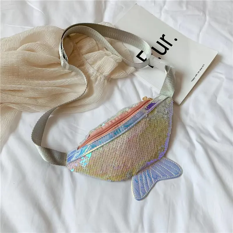 Kids Fashion Bag Cartoon Kids Cute Adjustable Shoulder Bags Toddler Accessories Multicolor Sequined Belt Bag