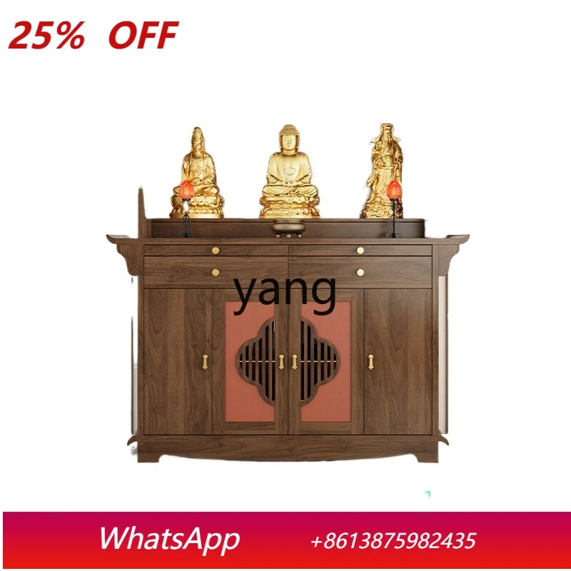 LMMnew Chinese vertical cabinet Guanyin Bodhisattva offering Buddha's cabinet solid wood incense case for home use