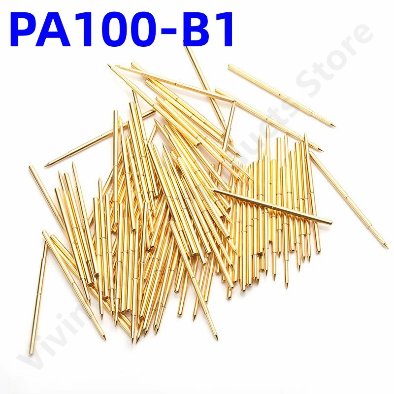 20/100PCS P100-B1 Spring Test Probe P100-B Test Pin PA100-B PA100-B1 Test Tool 33.35mm Dia 1.36mm Needle Tip Dia 0.99mm Pogo Pin