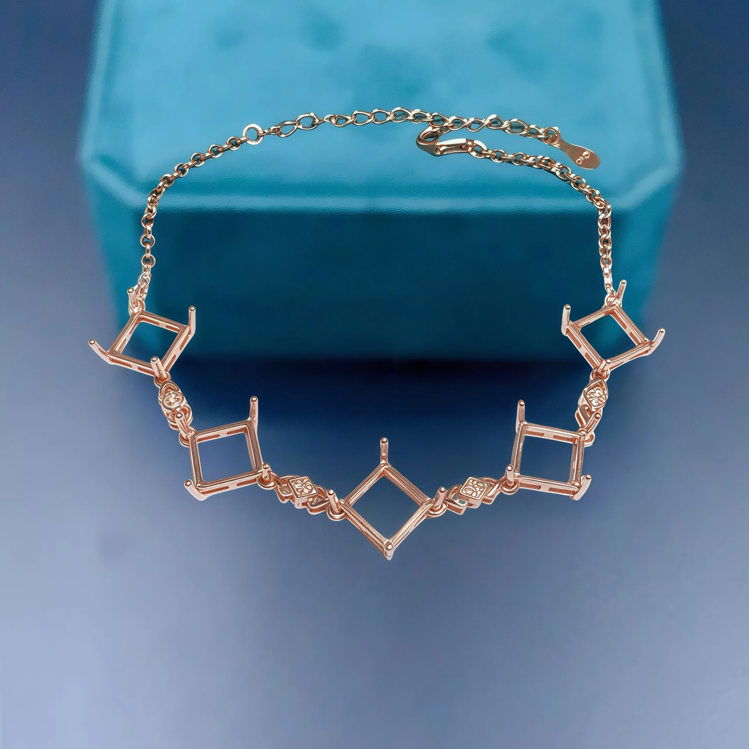 

L S925 Стерлингового Серебра DIY Пустой Держатель Браслет Оправы 10 мм Квадратный Камень Изысканный Шарм Дизайн Ювелирных Изделий Роскошный Циркон для Женщин