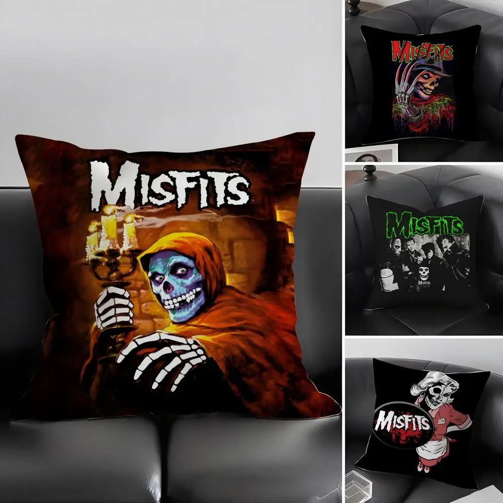 The M-Misfits Band Cushion Cover Pillowcase Ultra Soft Skin Friendly Fabric Cloud Like Comfort & Concealed Zipper