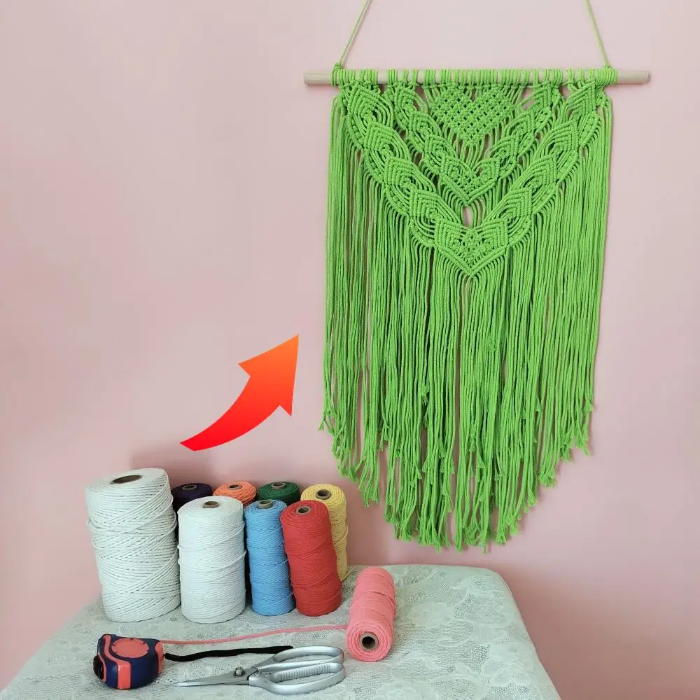 

Easy Crafting Ideas Macrame Cords 200 Meters Cotton Rope DIY Fun Home Projects Crafts Twisted Macrame Thread With PDF Tutorials