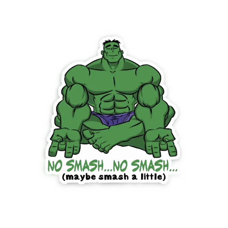 

No Smash Cartoon Meditation Decoration Decals Cute Sticker Vinyl Matte Pegatinas for Car Bicycle Skateboard Helmet Laptop Glass