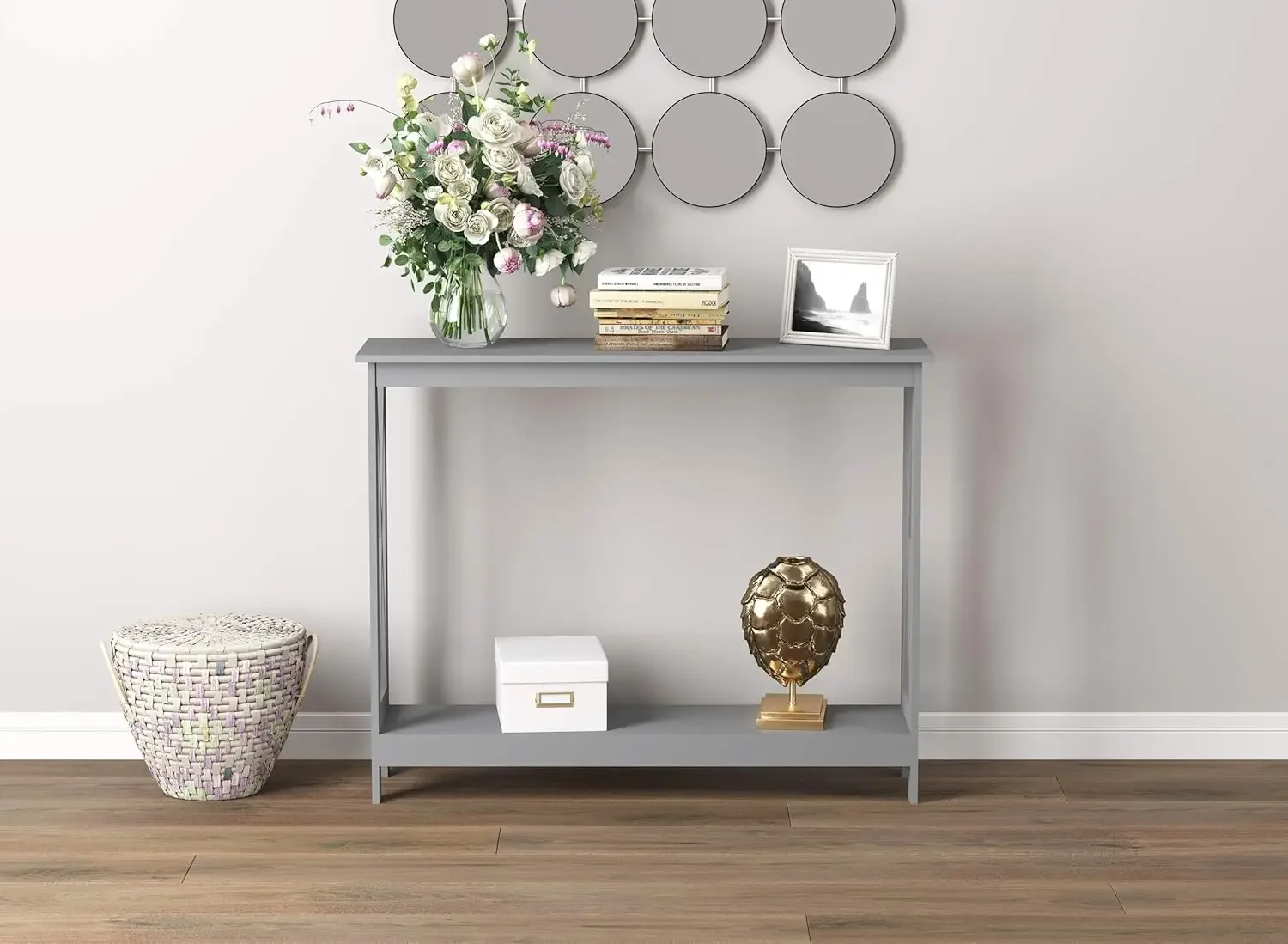 Gray Console Table, 2-Layer Entryway Table, Console for Entryway, Use As Doorway , or Accent Furniture