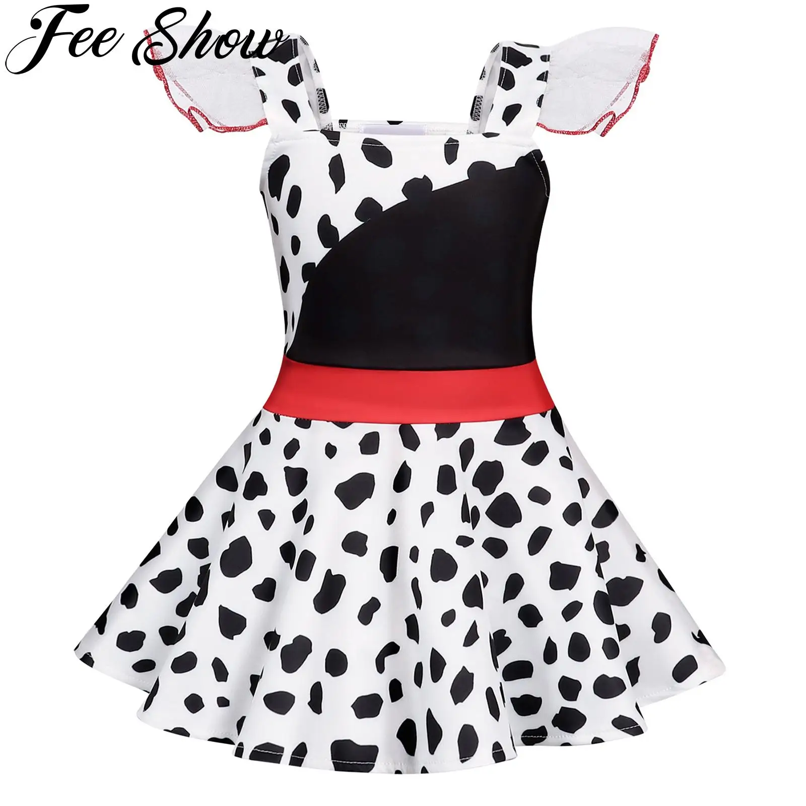 Todder Girls Casual Dress Costume for Kids Princess Dress Up Ruffle Sleeve Cosplay Dresses Movie Character Outfits
