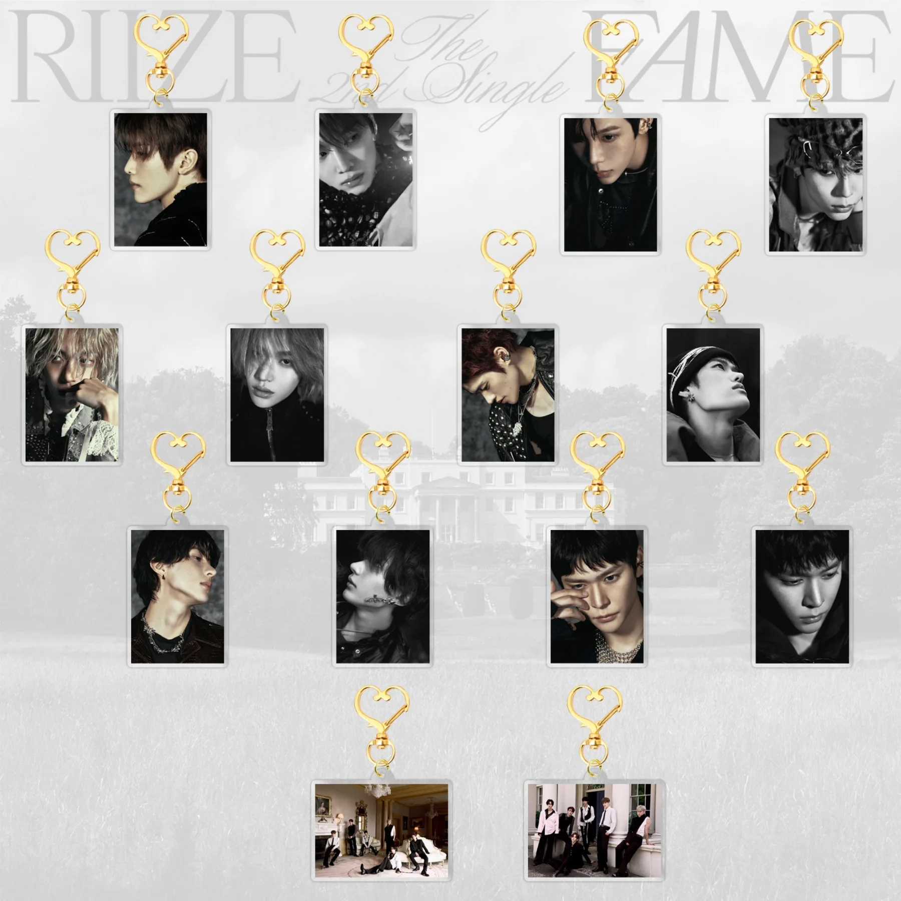 New Fashion RIIZE FAME Album Two Sides Photo Print Acrylic Keychains Shotaro Wonbin Anton Charm Figure Keyring Bag Key Pendant