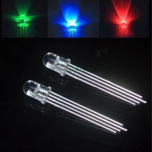 10 pcs/Lot 5mm 4 Pin RGB LED Tri-color RGB Diffused LED Highlight Full-Color Water Clear Common Anode Wholesale Dropshipping