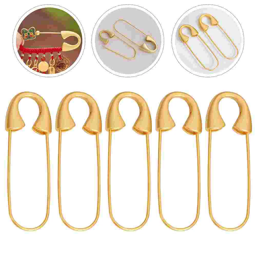 5 Pcs Corsage Gold Pin Office Decor Brooch Findings Metal Small Safety for Clothes