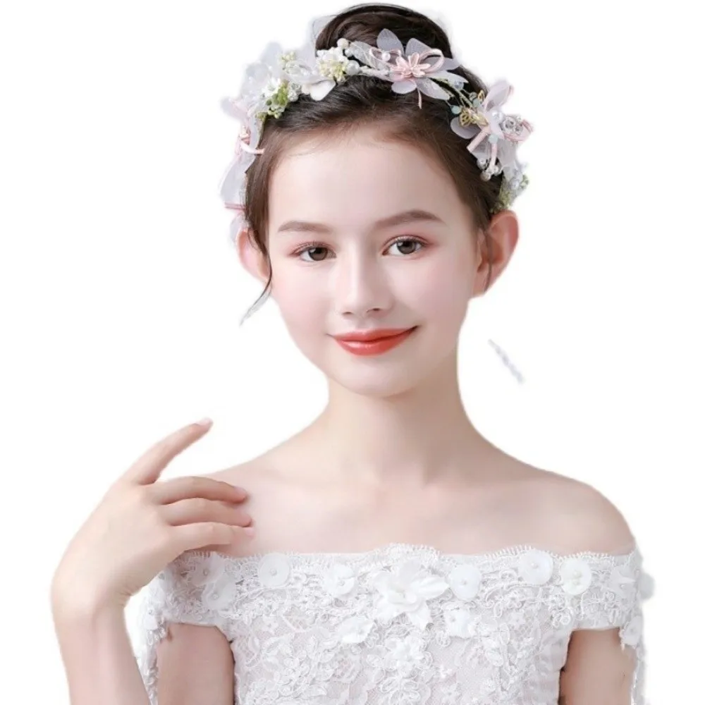 

Exquisite Korean Style Flower Crown Hairband Tiara Butterfly Wreath Headband Pearl Hair Hoop Garland Wristband Bar