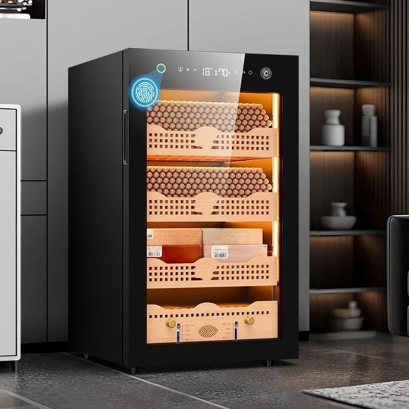 Fingerprint lock Smart WiFi household constant temperature and humidity cedar wood shelf moisturizing cabinet