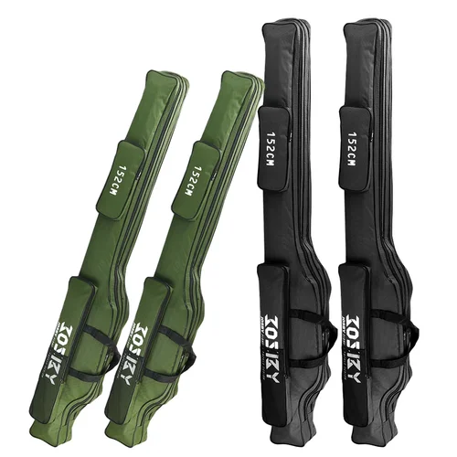 Bolsa de caña de pescar multifuncional, 2/3/4 capas, 60CM, 122CM, 152CM, 182CM, impermeable, aparejos Oxford para exteriores, equipo de carrete portátil plegable