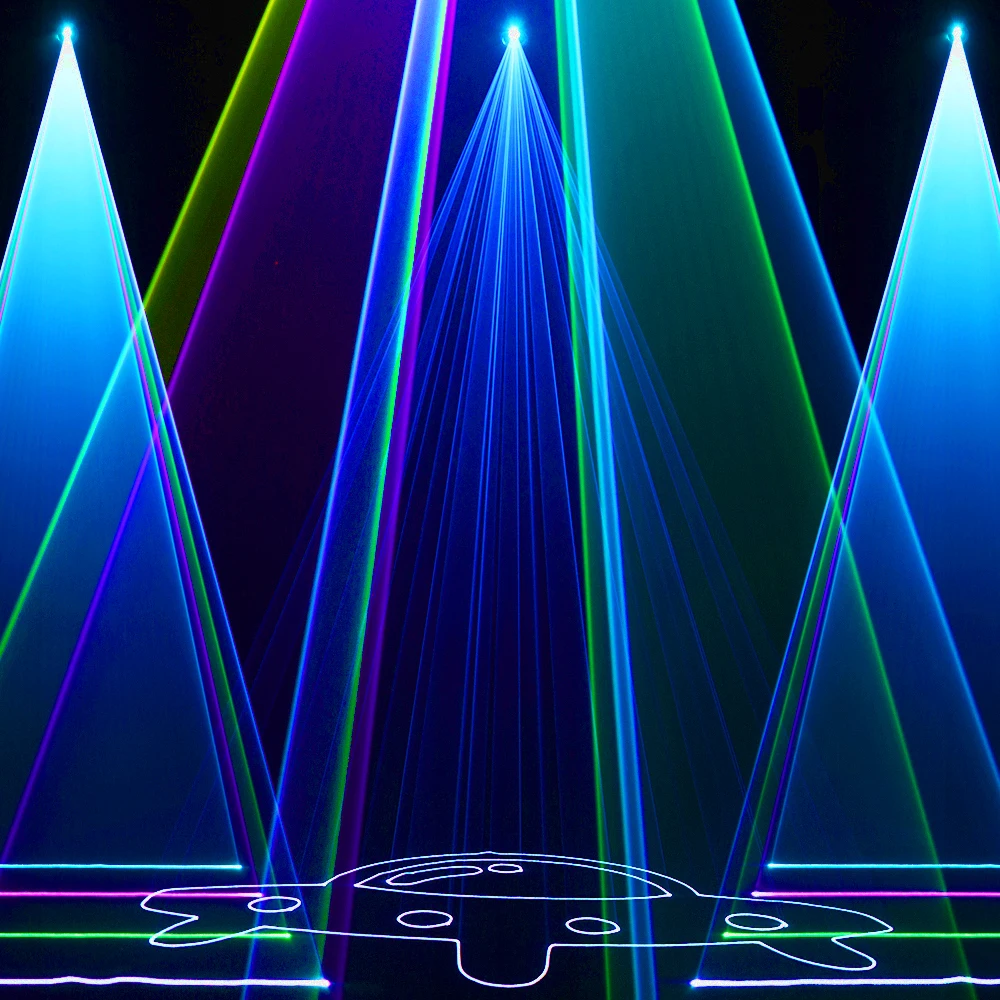 CONSTELLASER 25KPPS 12W Waterproof IP65 RGB Animation Laser Light APP Conctrol Touch Screen Menu for Dj Disco Outdoor Concert