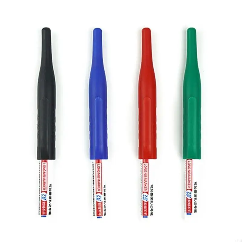 

Y5LB 4x Deep Reach Markers Waterproof Deep Hole Marker Pens Carpenter-Ink Markers