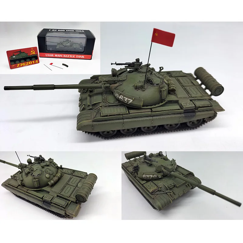 

1:72 Scale Plastic Soviet T62BDD Main Battle Tank Model Militarized Combat Track Type Classics Adult Gifts Static Display