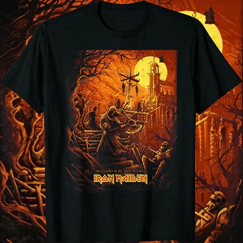 

Лето 2023, футболка Iron Maiden Somewhere in Time из 100% чистого хлопка с принтом, винтажная футболка с рок-группой Eddie Cyborg MOTO