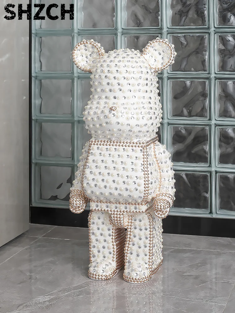 Cartoon Bear Ornament Home Decor Statues Sculptures Nordic Figure Living Room Decoration, Art Floor, Piggy Bank, Accessories
