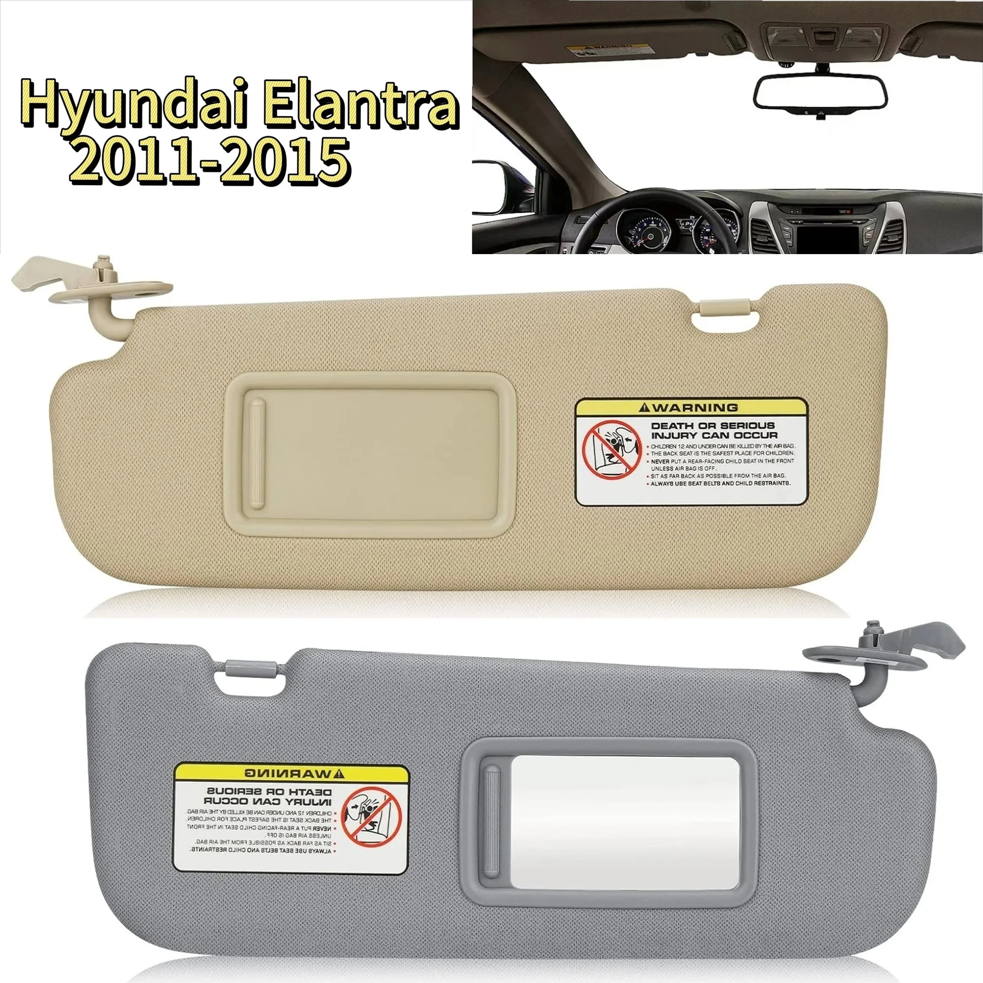 

For Hyundai Elantra 2011 2012 2013 2014 2015 Car Sun Visor Interior Sunshade Board Driver Passenger Side Replacement Part