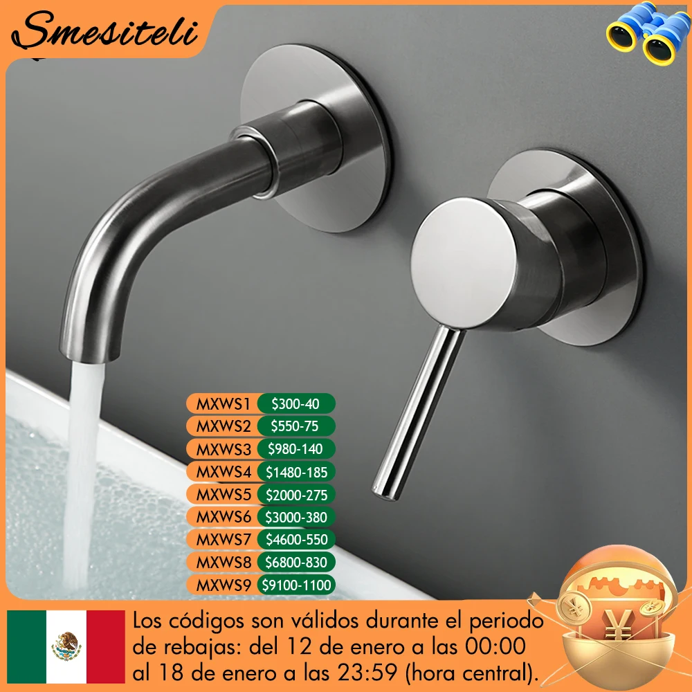 Smesiteli Bagno Vanità di Installazione Rubinetto Tipo Split In Ottone Acqua Calda E Fredda Doppio Foro Singolo Rubinetto del Bacino della Maniglia