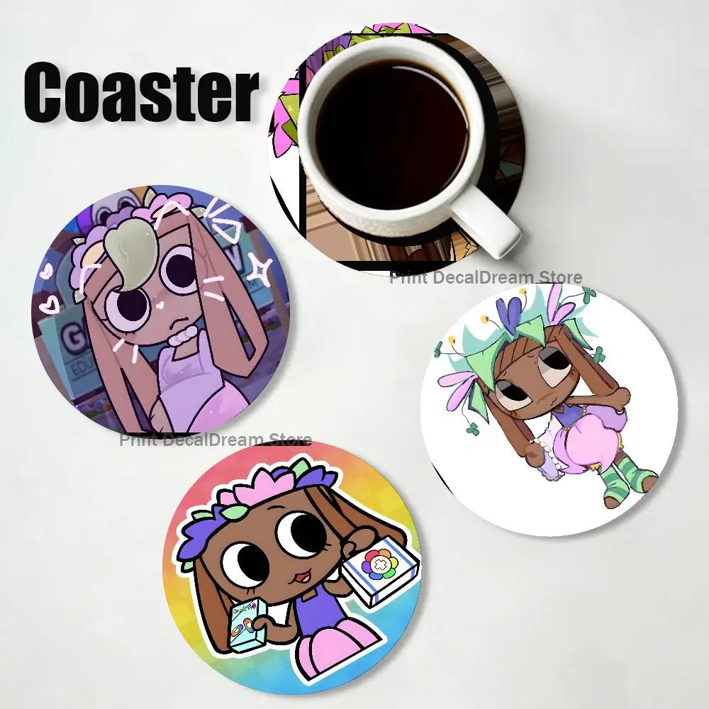 

B-Bassie D-Dandys Game 2D Pattern round Wooden Coaster Decorative Coffee Cup for Use in Coffee Shops Bars Wine Beer