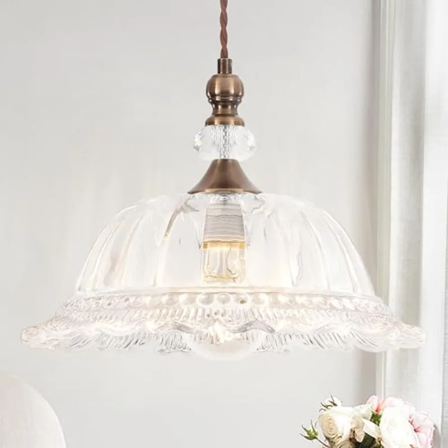 

Vtage Pendant Light Fixtures for Kitchen Island Brass Gold " Glass Small Pendant Lights Adjustable Hangg Light for Hallway Porc