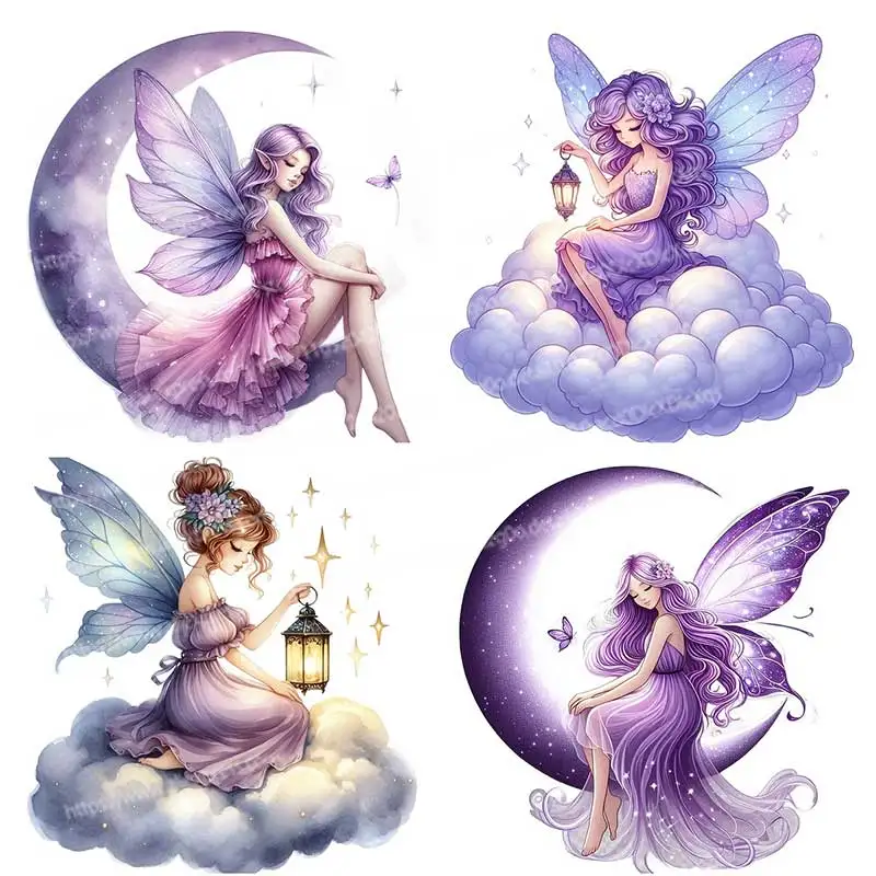 Purple Fairy Waterproof Wall Sticker Living Room Sofa Background Decoration Home Wallpaper Children's Room Decor