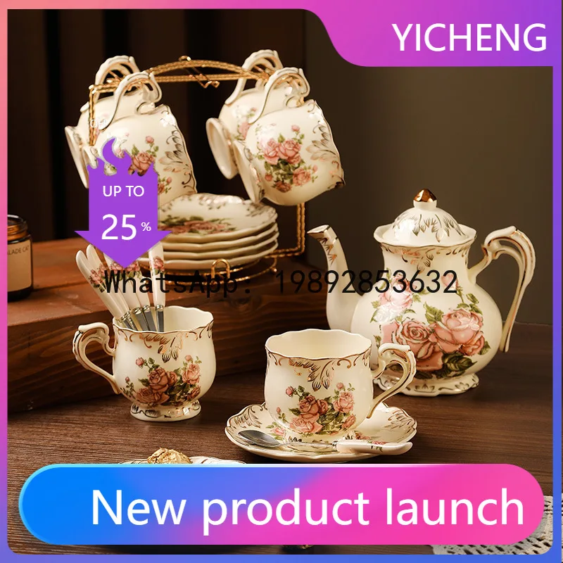 

LYY coffee cup set small luxury household afternoon tea cup palace high-end exquisite ceramic coffee cup saucer