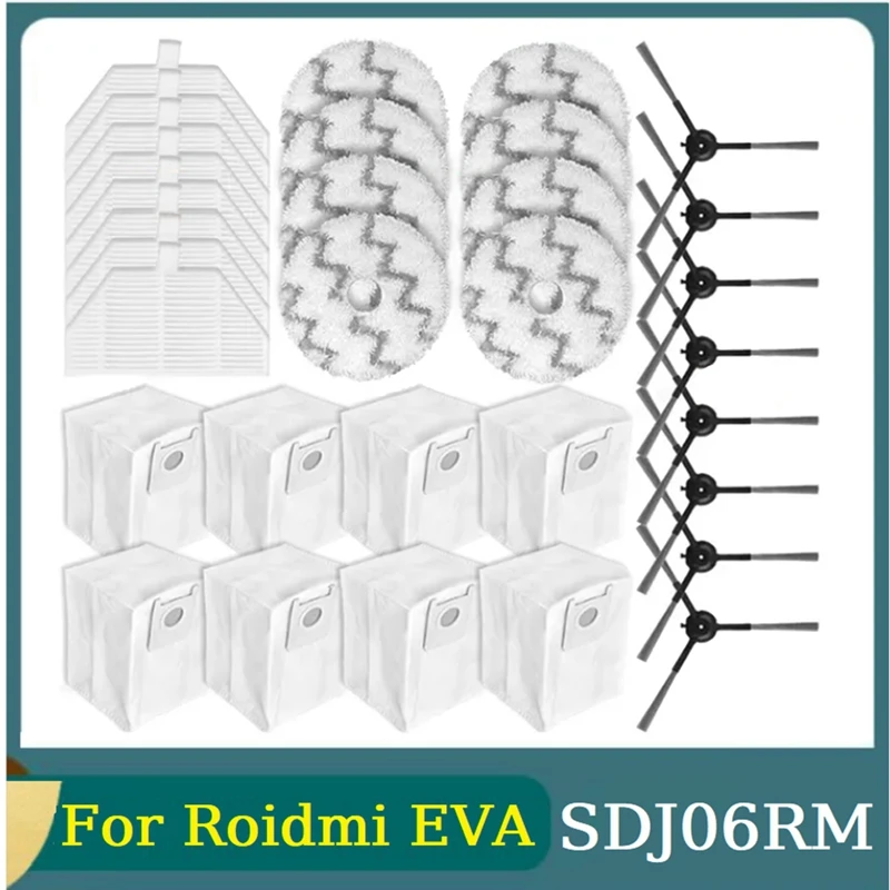 

Replacement Spare Part For Roidmi EVA SDJ06RM Robot Vacuum Cleaner Accessories Side Brush Filter Mop Cloth Dust Bag