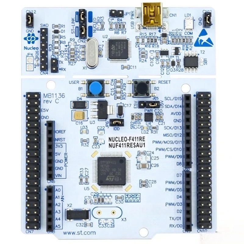 stm32f411re-mcu-development-board-nucleo‑64-form-factor-onboard-debugger-arduino-compatible