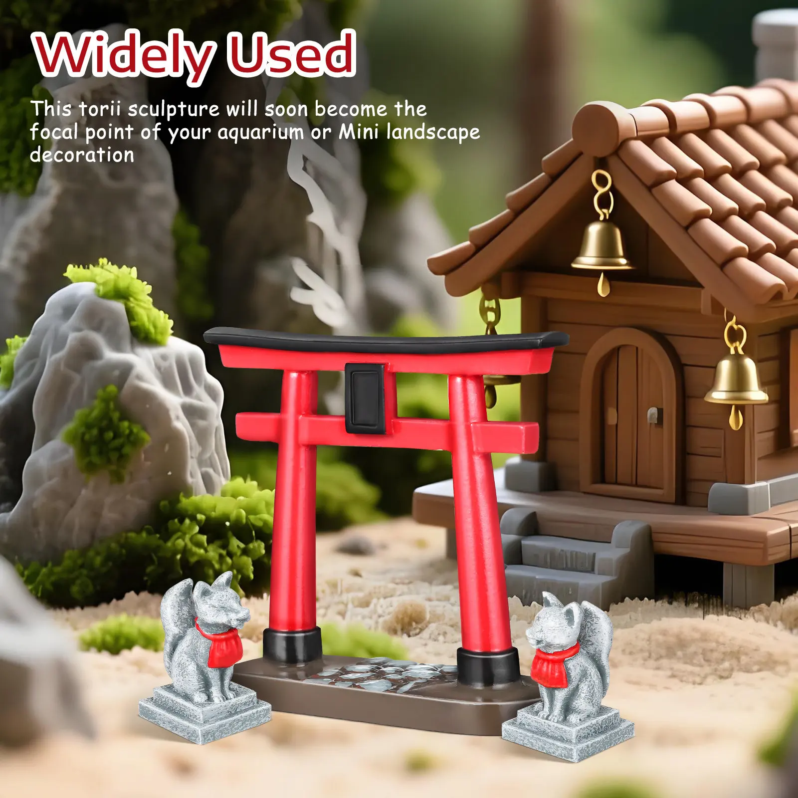 1Set Torii Sculpture Ornament for Fish Tank Aquarium Decor Garden Outdoor Desktop Bonsai Zen Craft Sturdy Non Fading Miniature