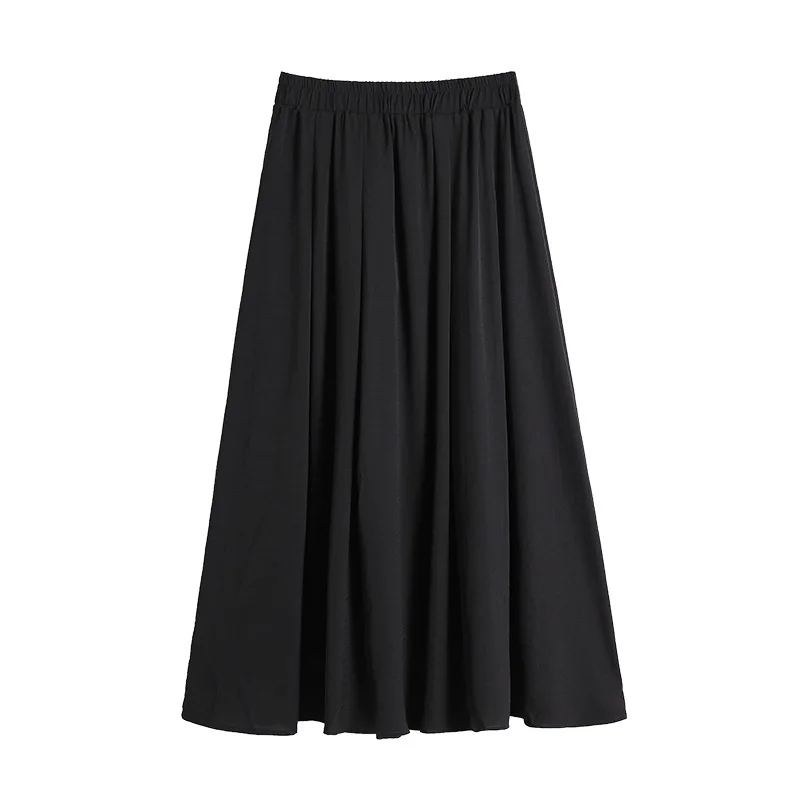 Plus Size 150Kg Women\'s Summer Loose A-Line Pleated Skirt 5XL 6XL 7XL 8XL 9XL High Waist Temperament Skirt Blue Apricot Large